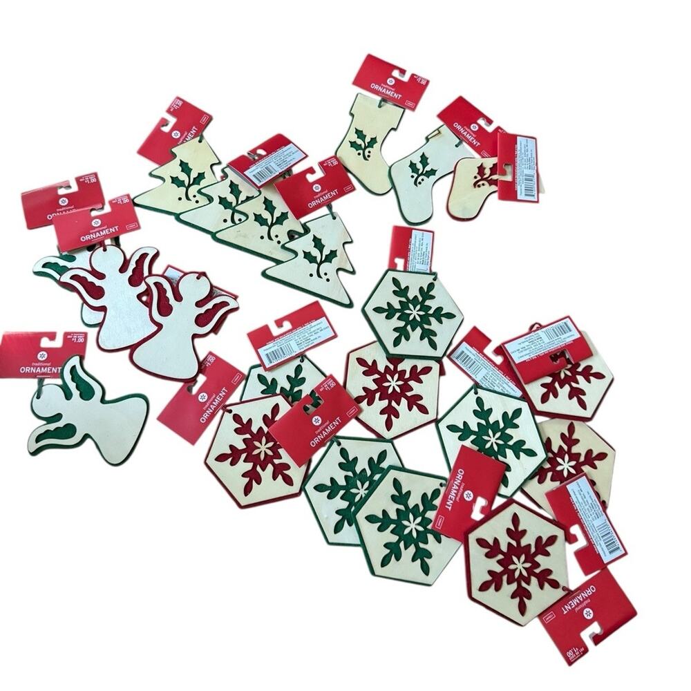 Christmas Holiday Ornaments‎ (21) Snowflake Tree Angel Stocking Teacher Children